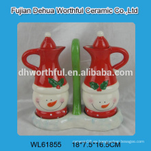 2016 diseño popular botella de aceite de cerámica, botella de vinagre de cerámica en forma de muñeco de nieve